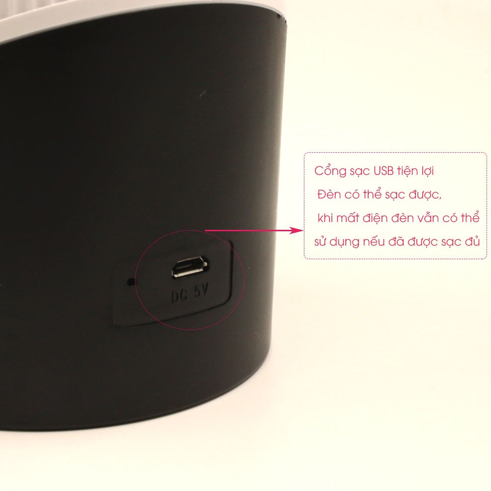 Đèn Học Để Bàn Tích Điện Chống Cận 3 Chế Độ Sáng Cảm Ứng Thông Minh Hồng Hà - 3546