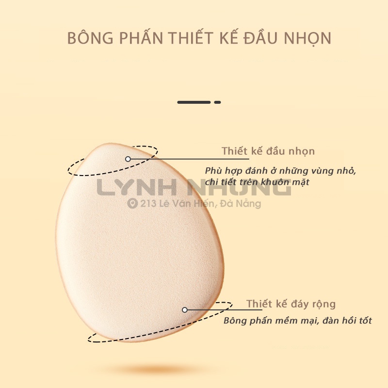 Bông phấn trang điểm đeo ngón tay, mũi nhọn dễ đánh các vùng chi tiết