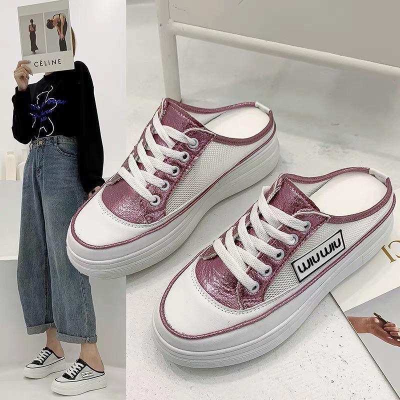 2021  [ Order ] Giầy sục / lười cao gót dáng thể thao có đến size 40