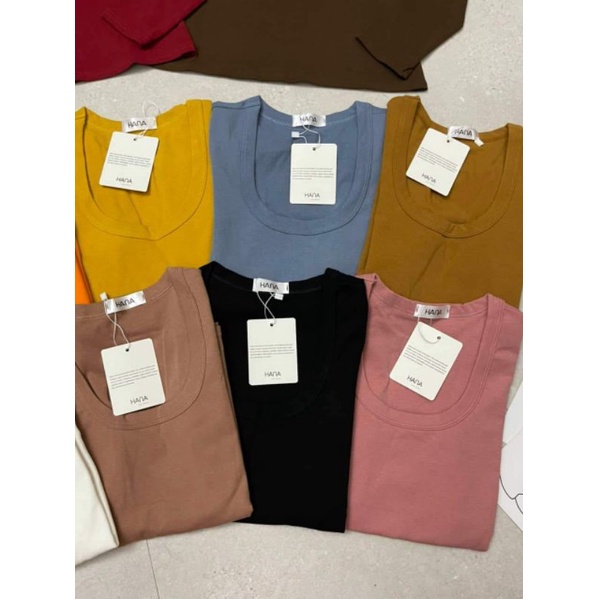 Áo thun cổ U dài tay hàng QC