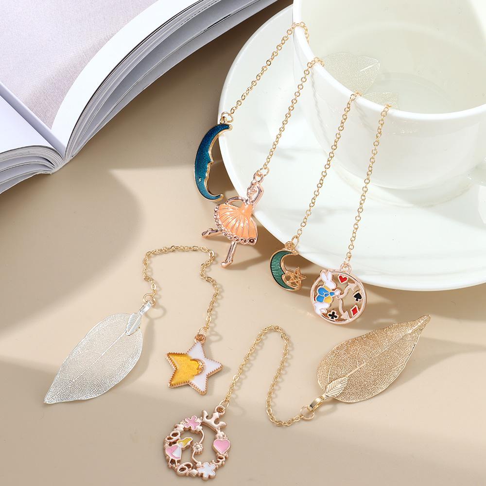 PISTA Bookmark Hình Chiếc Lá Phong Cách Retro