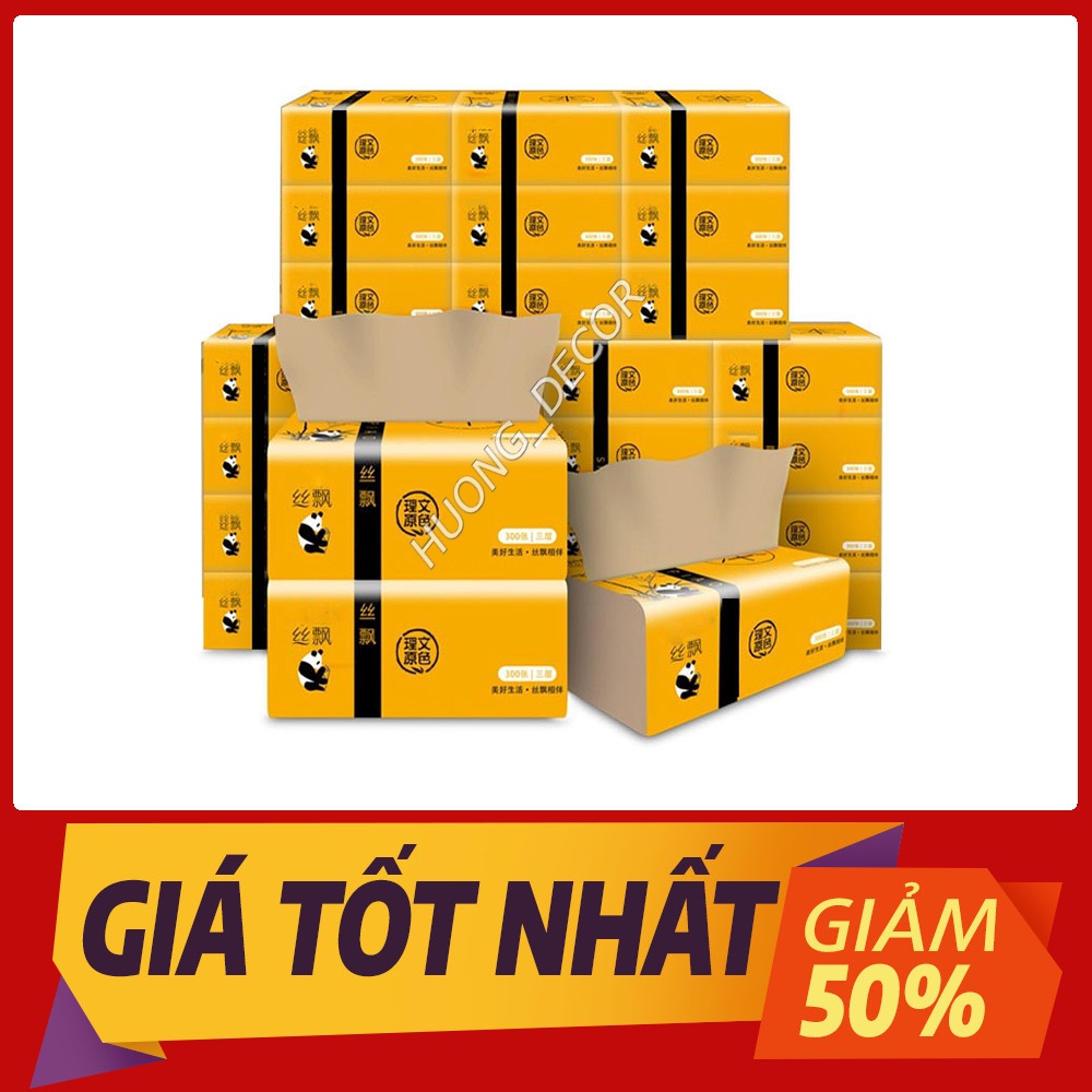 GIẤY ĂN GẤU TRÚC 30 GÓI DẠNG RÚT 300 TỜ CHÍNH HIỆU SIÊU RẺ aladanh