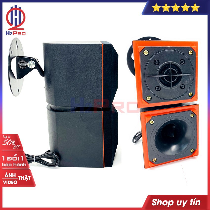 Bộ 4 Loa Treble Kèn-Thạch Anh, Loa Siêu Treble Thumper At-828 200W-8 Ôm-Tép Siêu Đanh-Sáng Tiếng, Hàn Sẵn Tụ-H2Pro Tech