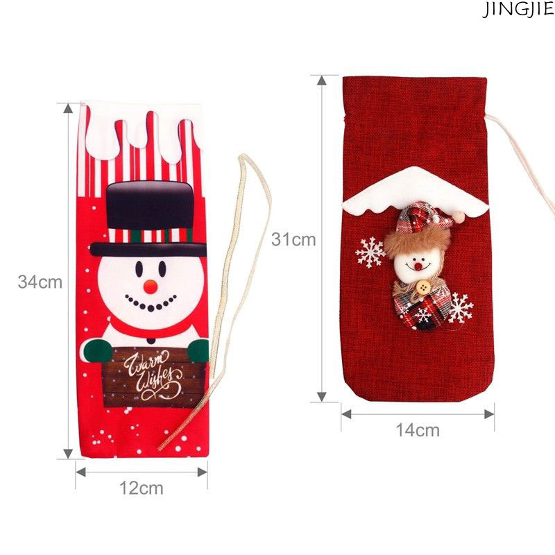 The New Wine Bottle Cover Christmas Decorations Wine Bag Wine Bottle Set Home Table Decoration Christmas Party Supplies