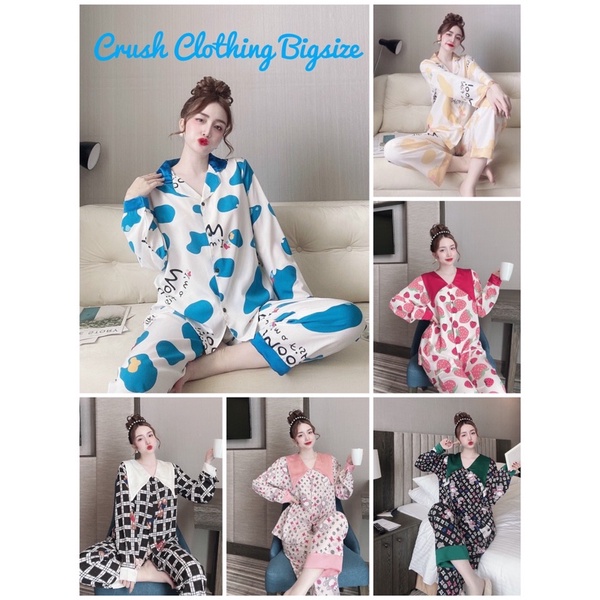 [Mẫu Đẹp]Pyjama Đồ Bộ TD Bigsize 55-100kg Diện cực Đẹp Chất Satin Cao Cấp