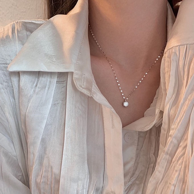 Vòng cổ mặt dây chuyền đính đa zircon lấp lánh chất lượng cao