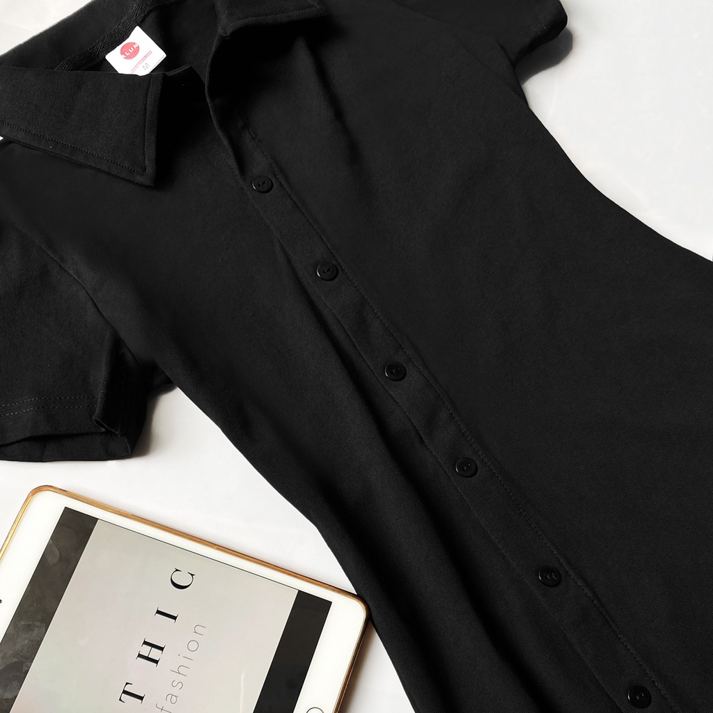 Đầm Polo Váy Xẻ Cúc Cho Nữ Sang Chảnh Hàn Quốc (ảnh thật) | BigBuy360 - bigbuy360.vn