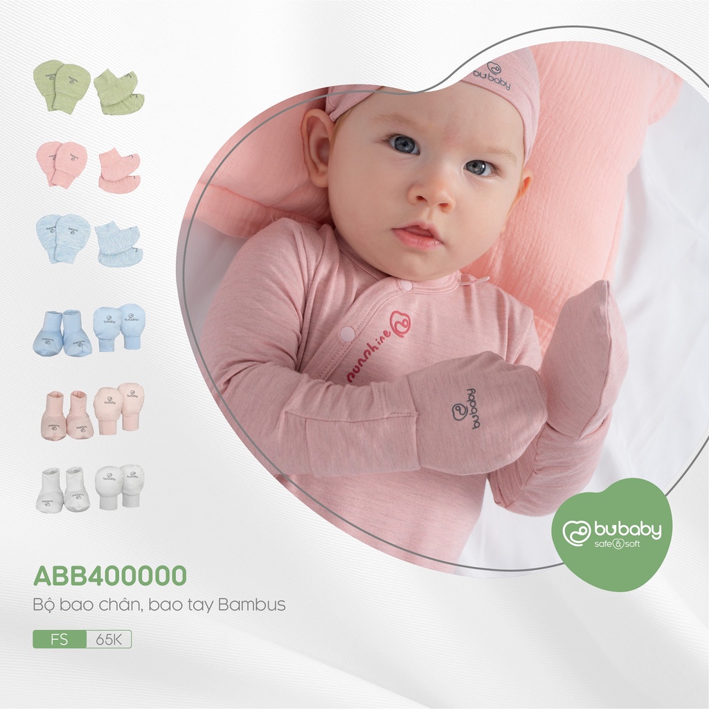 Set bao tay, bao chân cho bé BU Baby vải sợi tre co giãn - ABB400000
