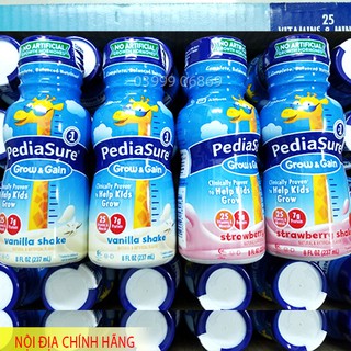 [Date mới]  Sữa Pediasure nước Vani, Dâu, Chocolate 237ml Mỹ