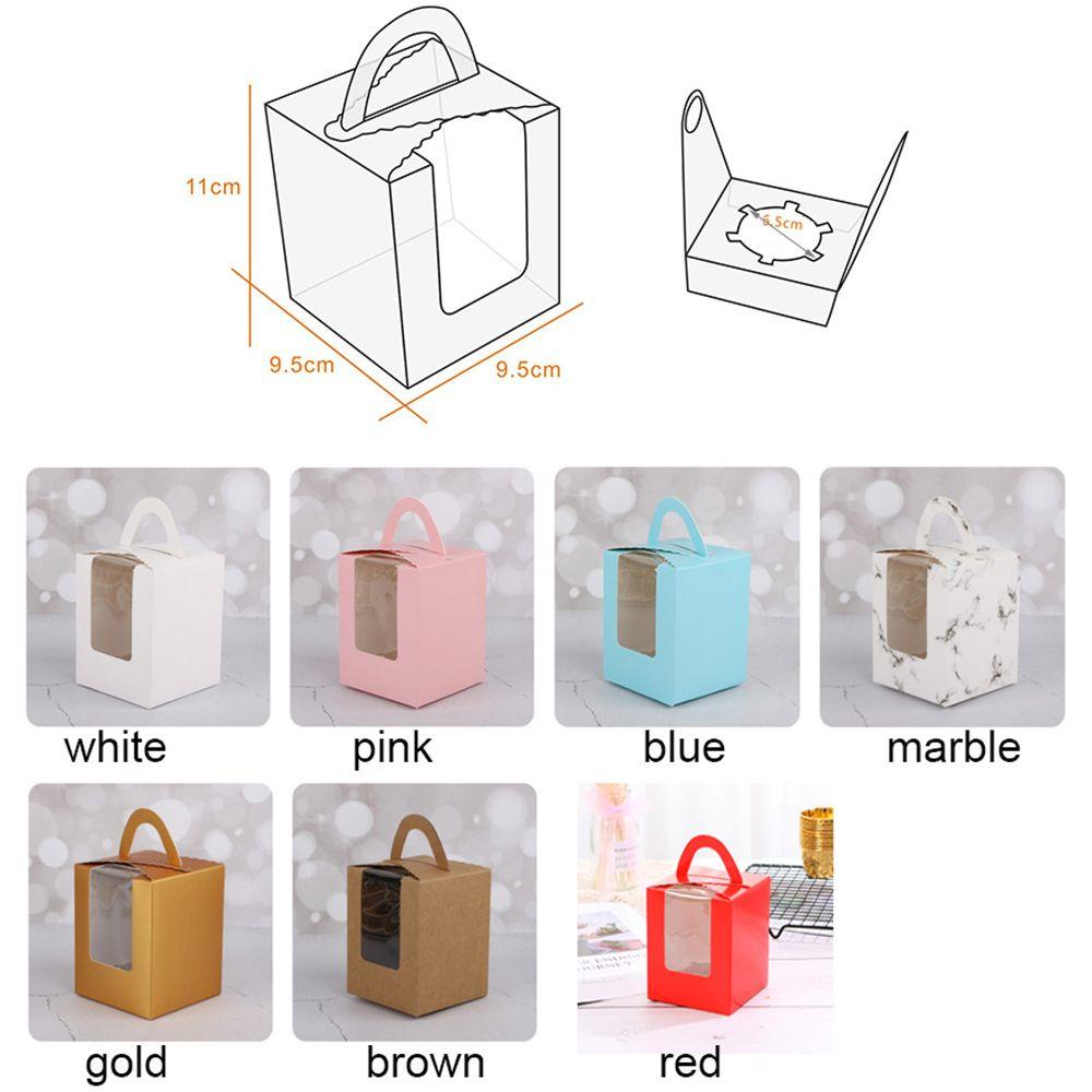 YIYU 1 Hộp Đựng Bánh Cupcake Có Cửa Sổ Trong Suốt 10 Cái Cho Trang Trí