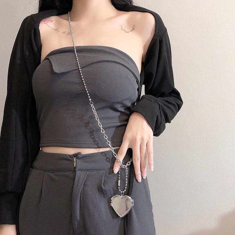 Dây Chuyền Đeo Thắt Lưng Thiết Kế Mặt Hình Trái Tim Thời Trang Cho Nữ