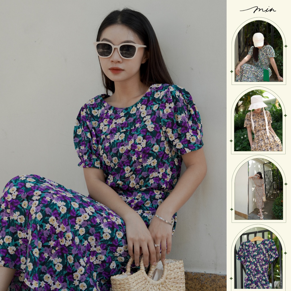 Đầm lụa Mango Mát Mịn không nhăn, xếp eo, có tay