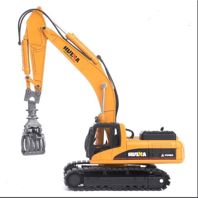 Mô hình xe cẩu đồ chơi xe cạp xe gắp Huina tỉ lệ 1:50