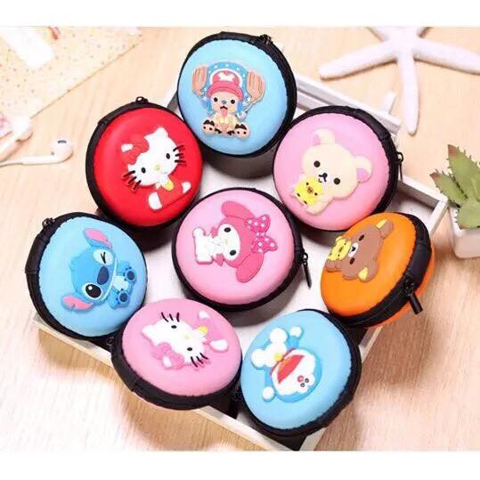 BÓP VÍ MINI Đựng Tai Nghe - Cáp sạc kute-  LOẠI TRÒN