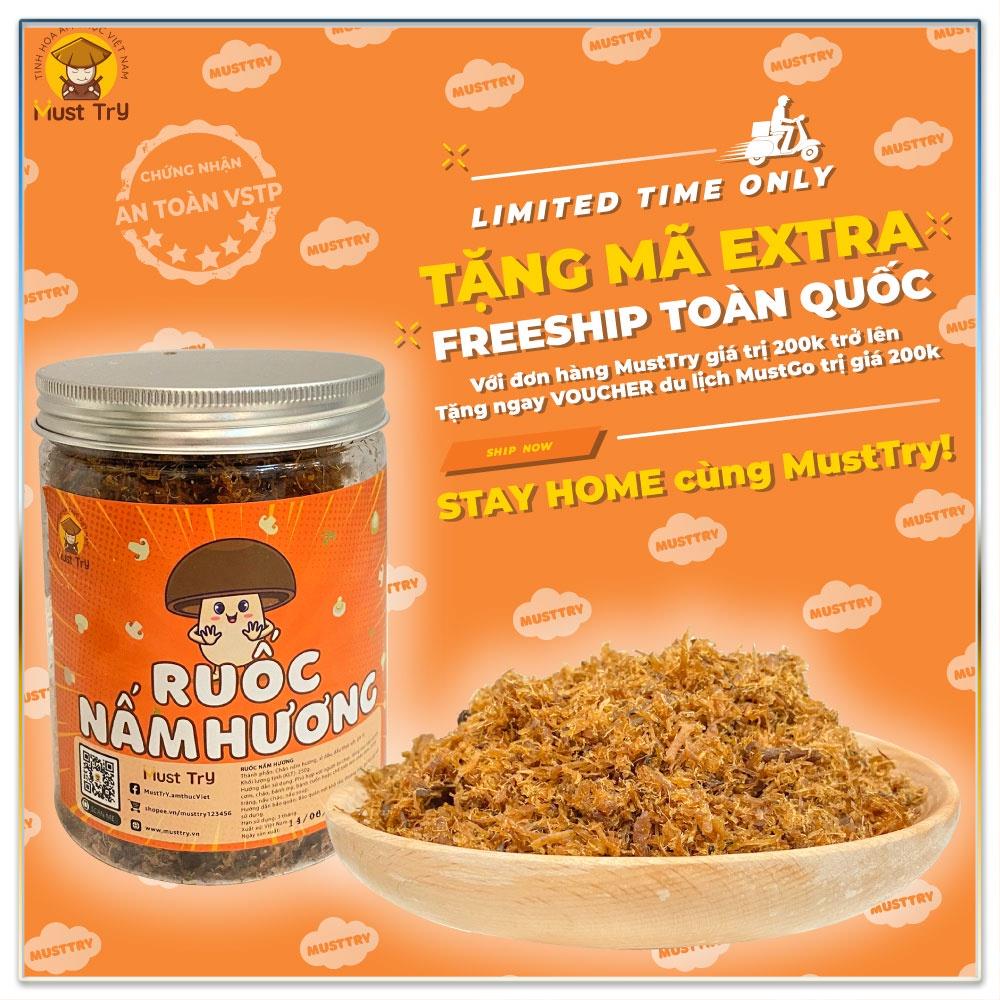 Ruốc Nấm Hương Chay Nhà Làm Chà Bông Nấm 250 Gram/Hộp Nguyên Liệu 100% Từ Chân Nấm Sạch | WebRaoVat - webraovat.net.vn