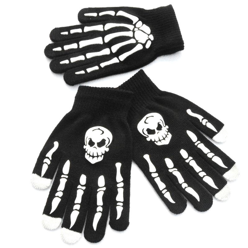 Bao tay giữ ấm dùng lái xe hình đầu lâu phong cách Halloween