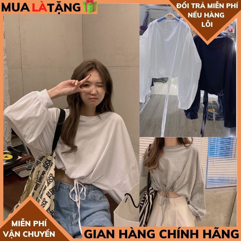 Ao croptop rút eo áo thun unisex phong cách hàn quốc nư XƯỞNG MAY TIT COJ 2