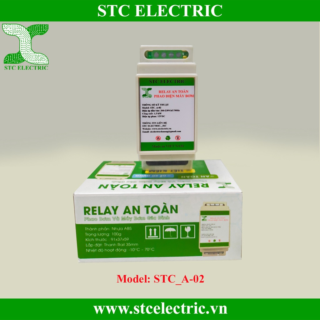 Rơ le an toàn cho phao điện, phao điện 12v, rơ le an toàn phao điện CHÍNH HÃNG STC ELECTRIC
