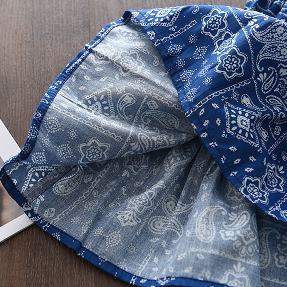 BEAR LEADER Set Đồ Mùa Hè 2 Món Gồm Áo Thun Mặt Cười In Họa Tiết Hoa + Chân Váy Thời Trang 2023 Cho Bé Gái