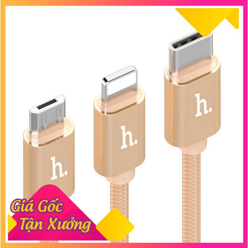 Cáp sạc HOCO X26 OR X25 (3 đầu sạc: Micro, Lightning, Type C)