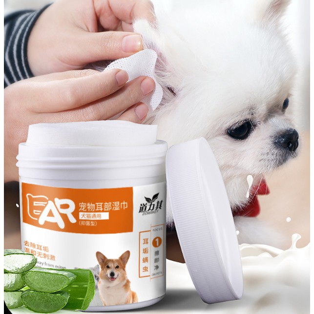 Khăn Ướt Vệ Sinh Tai Cho Chó Mèo Hộp 130 Tấm Ear