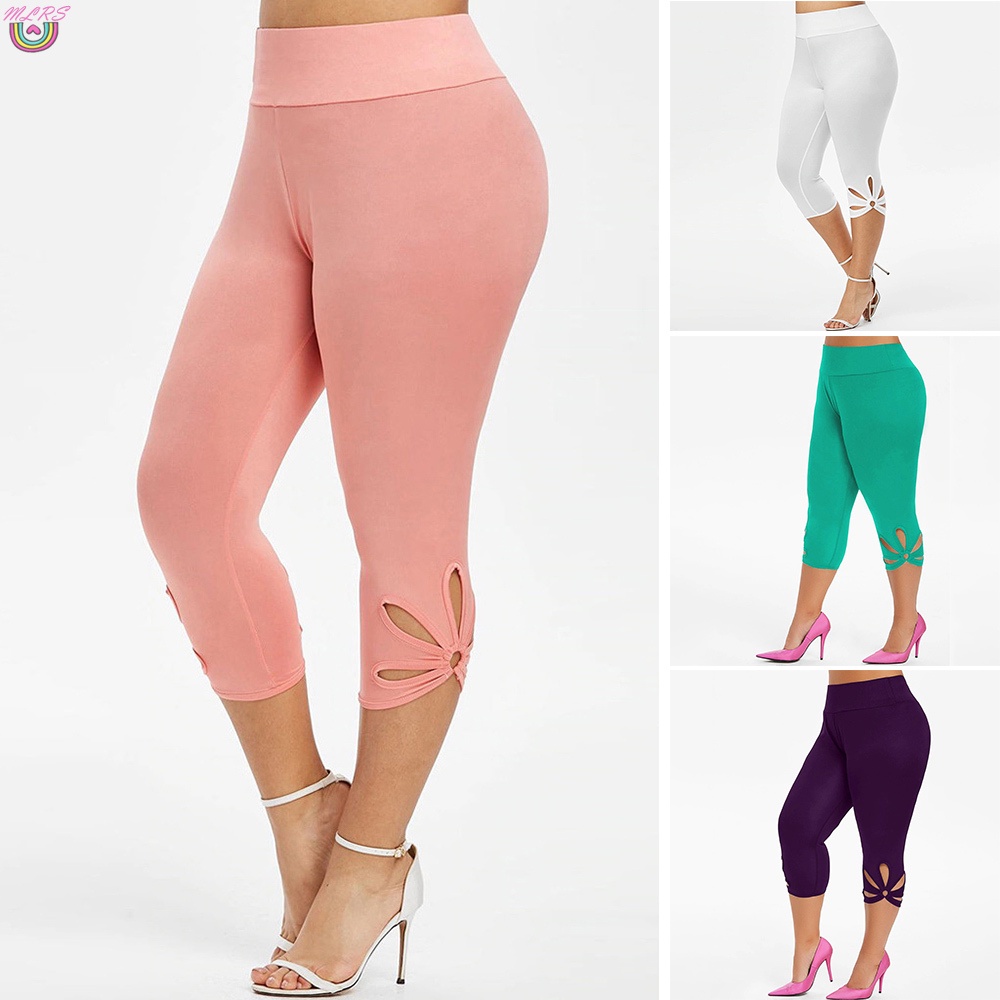 Quần Legging Thể Thao Màu Trơn Cỡ Lớn 100.00 * 40.00 * 2.00cm Thời Trang Cho Nữ