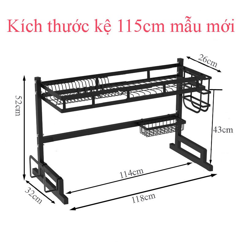 Kệ Chén Bát Nhà Bếp Đa Năng 1 Tầng SENNAI Sơn Tĩnh Điện 5 Lớp Cao Cấp