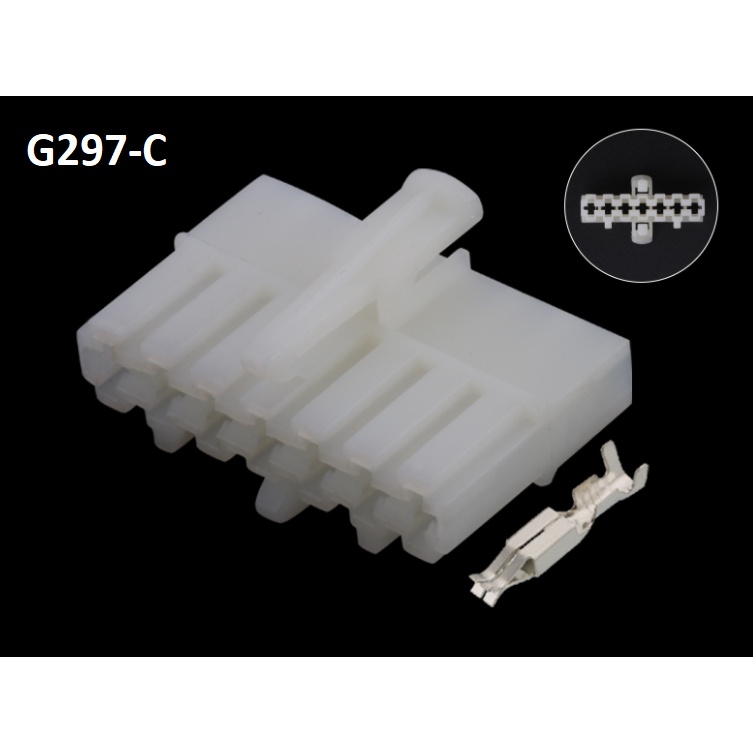 G297-Giắc cắm nối xe hơi 7 lỗ 3.5mm ngang màu trắng 2 gờ