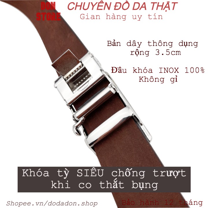 [DA THẬT 100%] Thắt Lưng Nam Khóa Tỳ Siêu Chống Trượt 8 Kiểu Khóa Tùy Chọn Mẫu Mới 2021 (BH 12 THÁNG)