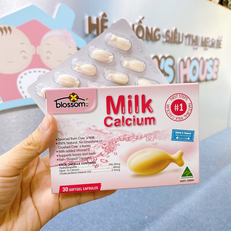 Canxi sữa Milk Calcium Blossom Úc – 30 viên (Từ 1 tuổi)