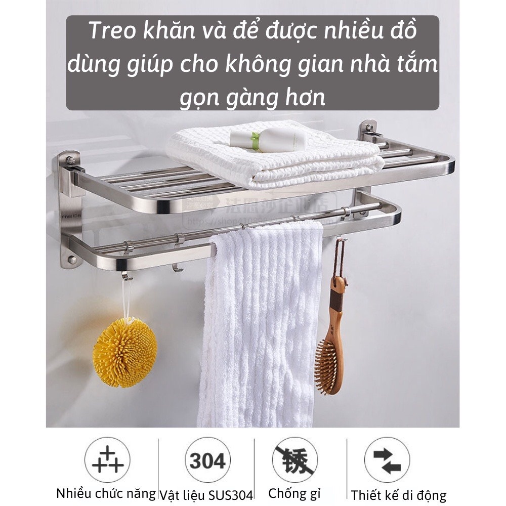 Giá Treo Khăn Nhà Tắm Kệ Để Đồ Gắn Tường Chắc Chắn Inox Không Gỉ Shop Gia Dụng HOÀI AN