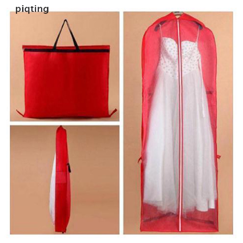 Piqt Wedding Dress Dust Cover Gown Dustproof Cover Foldable Clothes Storage B thumbnail