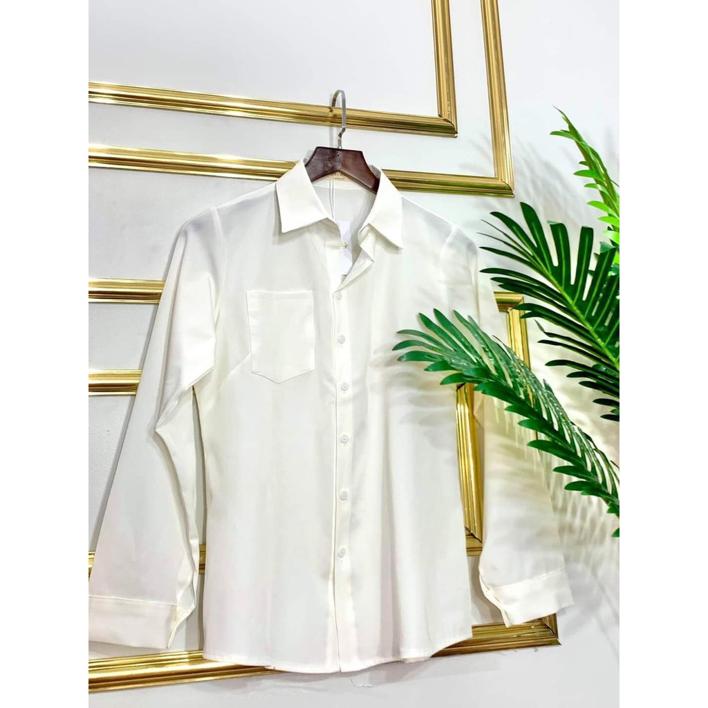 Áo Sơ Mi Trơn Cơ Bản Đủ Màu .Áo sơ mi nữ phom rộng cá tính
