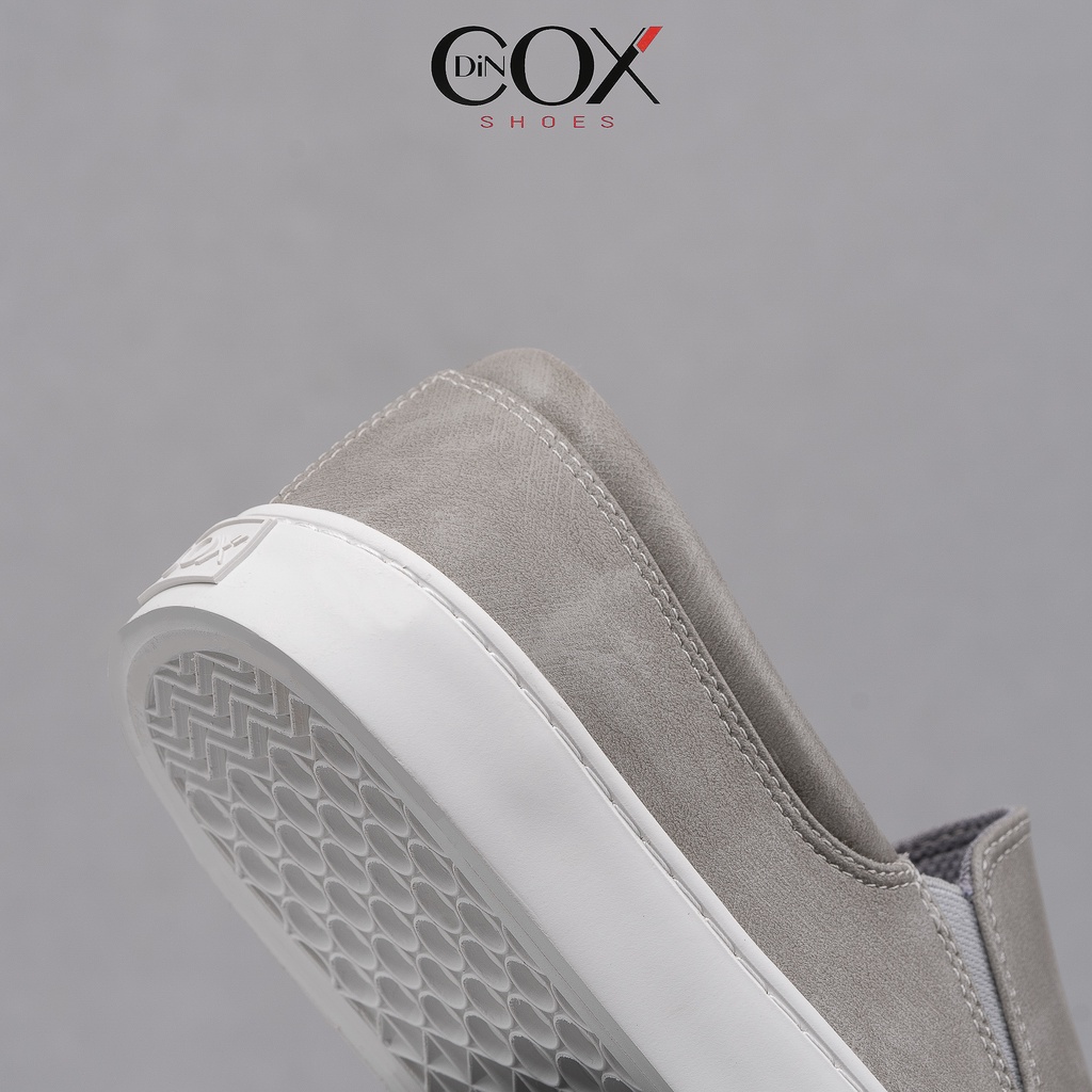 Giày Lười Sneaker Da Nam DINCOX C38 Đơn Giản, Lịch Lãm Grey