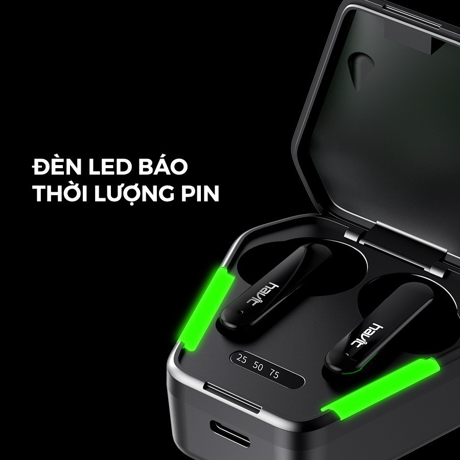 Tai Nghe True Wireless HAVIT TW938, Tích Hợp Gaming Mode , Pin Tới 28 Giờ, Nghe Độc Lập, Type C, Cảm Ứng - Chính hãng