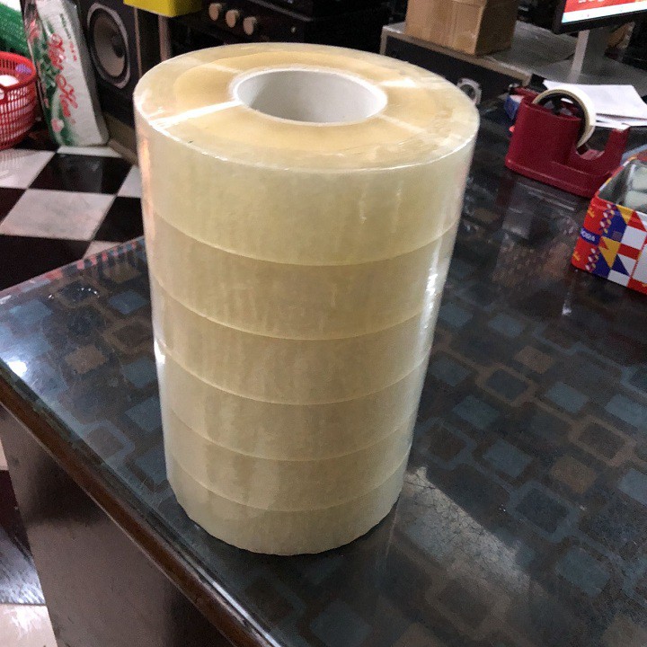 Combo 6 Cuộn Băng Dính trắng Lõi Mỏng Nhất 2,4mm Nặng Chính Xác 1Kg Cuộn