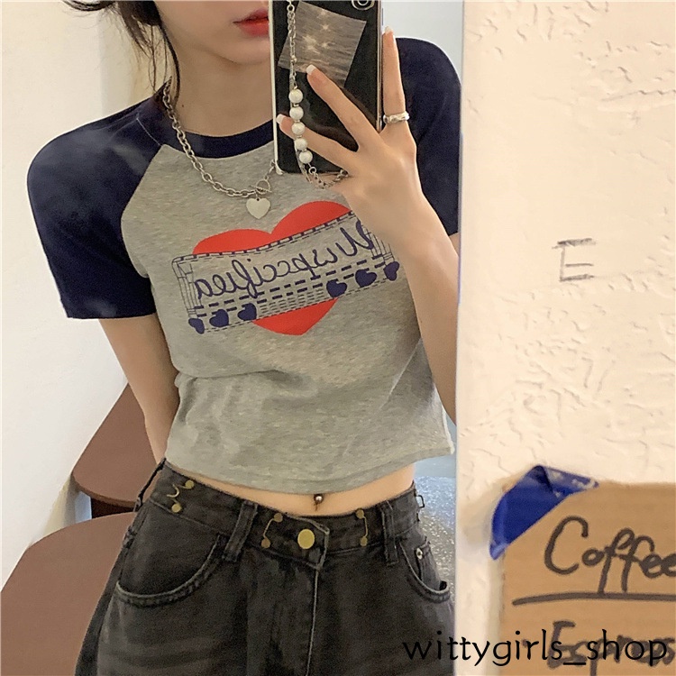 Áo Thun Nữ Ngắn Tay Cổ Tròn Thời Trang Hàn