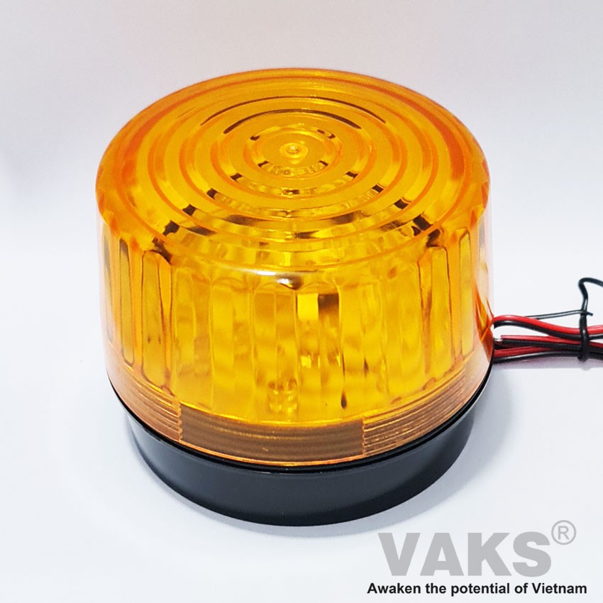 Đèn chớp tín hiệu 05E - điện áp 220V, 12V - Vàng (Đường kính 100mm x cao 76mm)