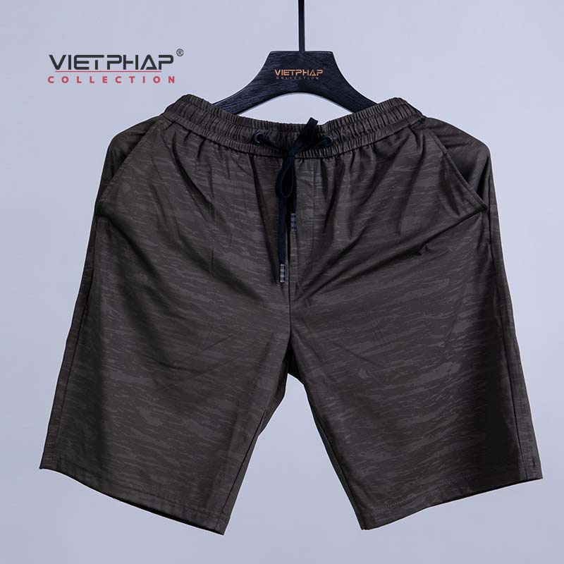 Quần Short Thun Nam Họa Tiết Chìm Cao Cấp 9111 Việt Pháp. Cotton 4 Chiều Thấm Hút Mồ Hôi, Thoáng Mát &amp; Siêu Co Giãn