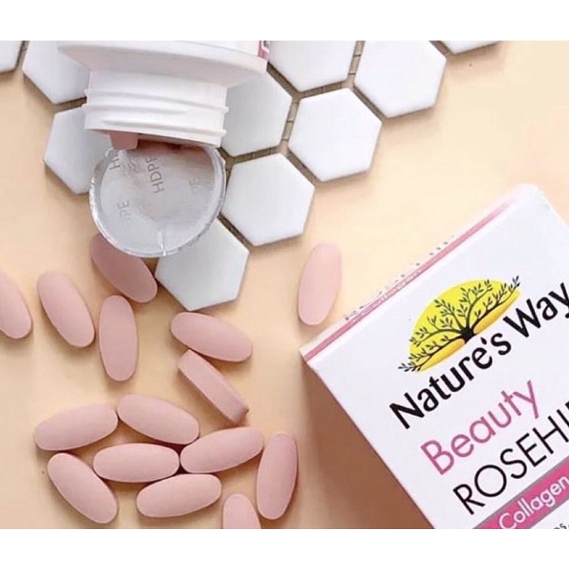 Viên Uống Trắng Da Nature’s Way Beauty ROSEHIP + Collagen •Trắng Da•Chống Lão Hoá