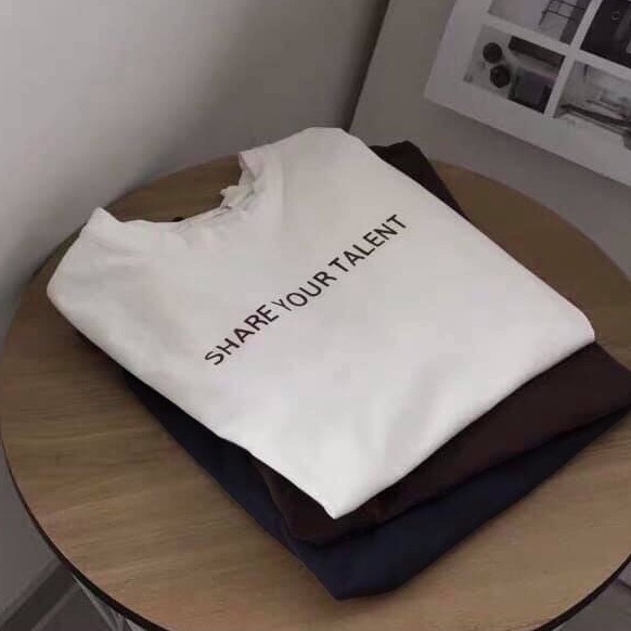 Áo thun tay lỡ form rộng - phông nam nữ cotton oversize - T shirt Share your talent