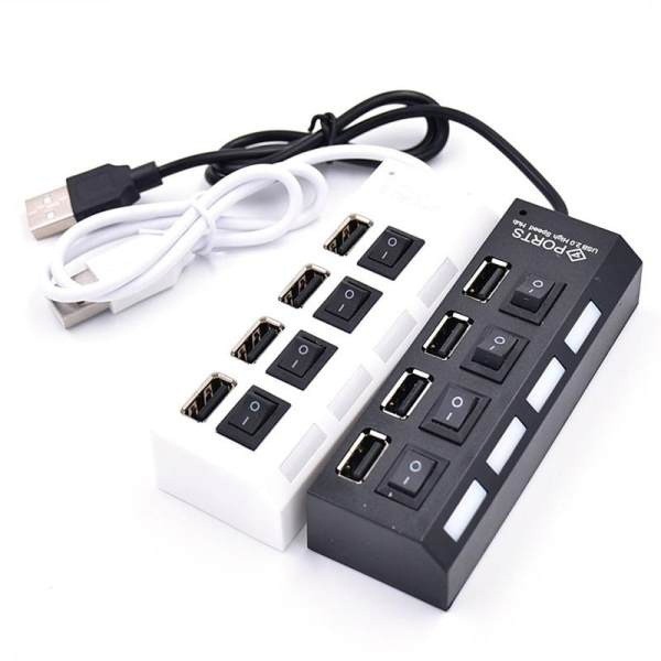 BỘ CHIA CỔNG USB HUB 4 PORT HÌNH Ổ ĐIỆN CÓ CÔNG TẮC LED ĐA NĂNG CHO MÁY TÍNH LAPTOP, PC, ĐIỆN THOẠI, MÁY IN, ĐỌC THẺ NHỚ