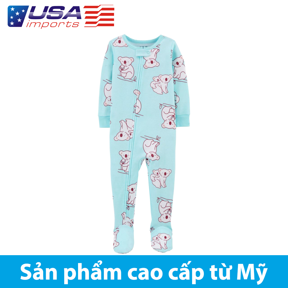 Đồ dài, đồ ngủ cotton phôm ôm Koala xanh hồng Car-tờ Auth Từ Mỹ (1J899710)