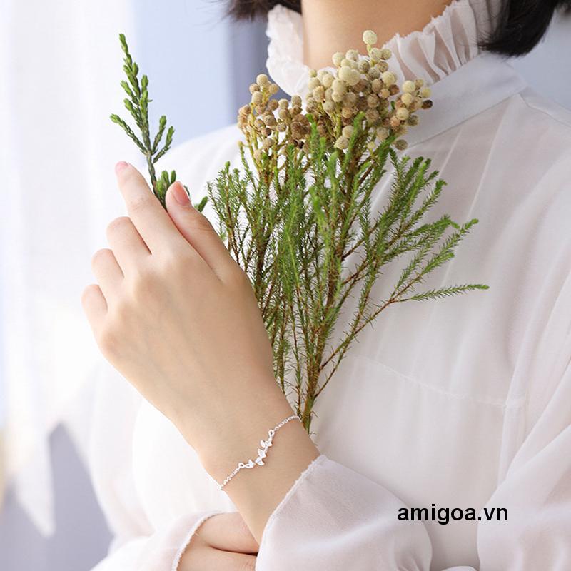 ✨✨Vòng Tay Mạ Bạc Hình Chiếc Lá Thời Trang Cho Nữ