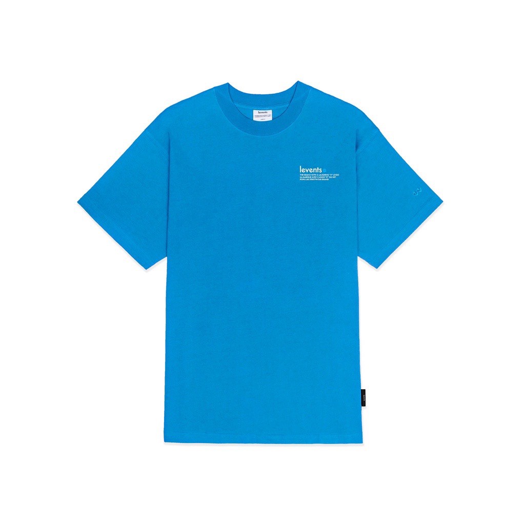 Áo Thun Local Brand Levents V2 Xanh Da Trời Chữ Trắng Unisex Nam Nữ Full Mạc