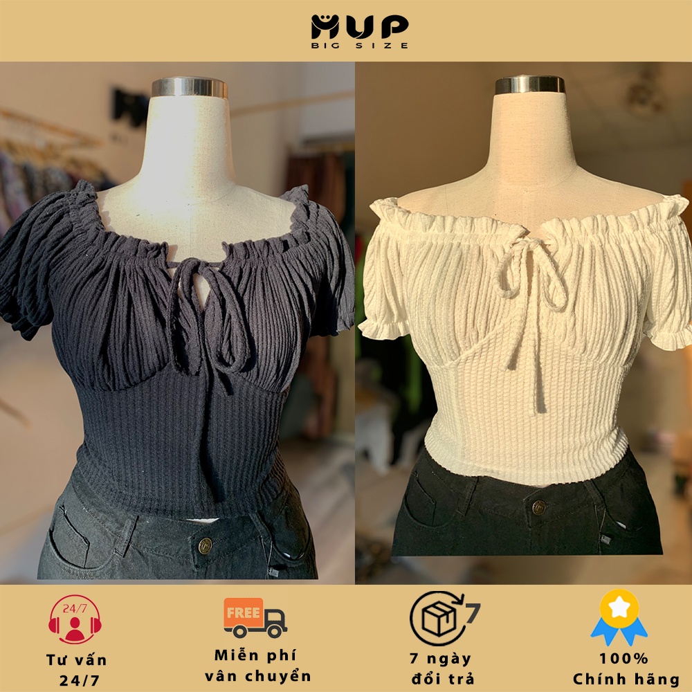 Áo croptop nữ tay ngắn áo kiểu bigsize ôm trễ vai MUP Bigsize AC08