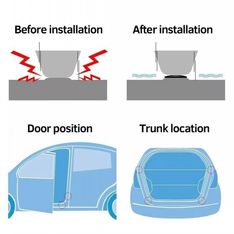 Bộ 10 Miếng Dán Silicone Chống Sốc Phát Sáng Trong Đêm Cho Cửa Xe Hơi