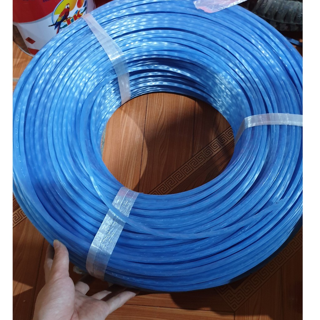 1kg Cước cắt cỏ phạt cỏ màu xanh, dây vuông loại 4ly hàng xuất Thuỵ Điển phạt cực sắc, ngọt cỏ