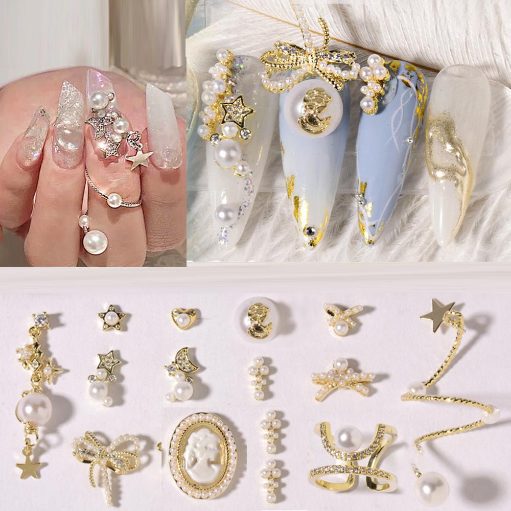 Set 2 Hộp Phụ Kiện Trang Trí Móng Tay CLEOES|Phụ Kiện Trang Trí Móng Tay Hình Bướm 3D Bằng Hợp Kim DIY