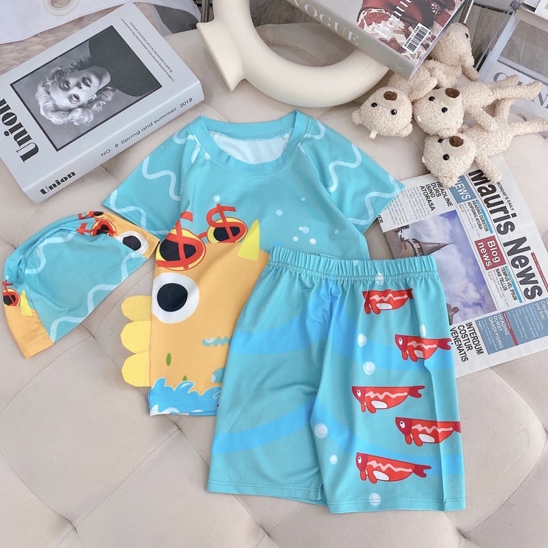 Set đồ bơi khủng Long 3 chi tiết bé trai